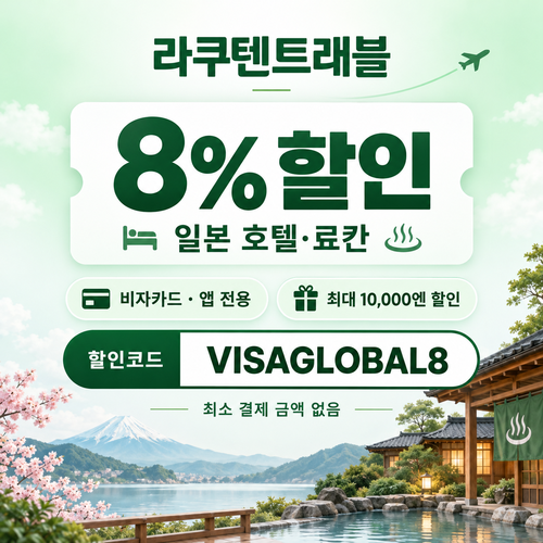 라쿠텐트래블 비자카드 8% 할인코드